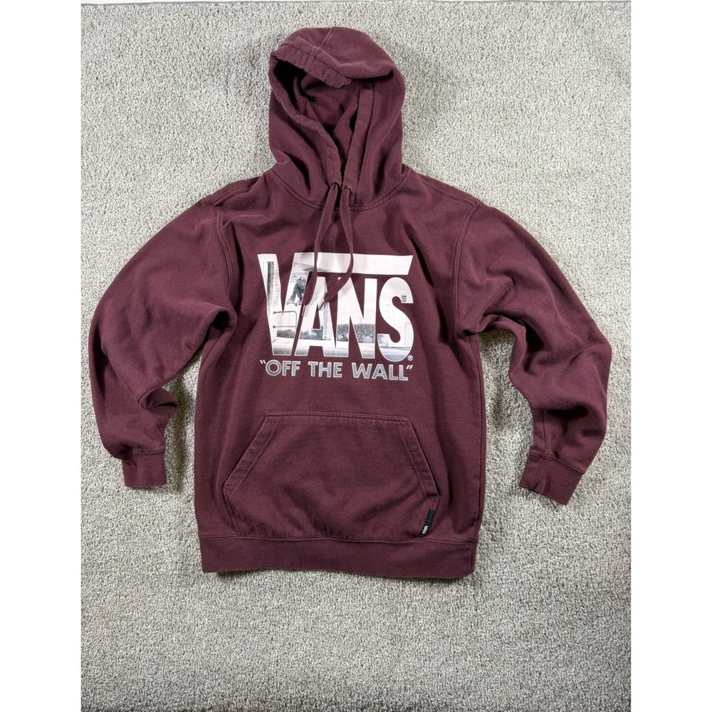 Vans Burgundy‎ Hoodie Off The Wall Size S